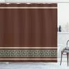Ambesonne Abstract Shower Curtain, Simplistic Classic Greek Inspired Pattern in Monochrome Design, Cloth Fabric Bathroom Decor Set with Hooks, 69" W x 84" L, Redbrown and Blue view 1