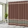 Ambesonne Abstract Shower Curtain, Simplistic Classic Greek Inspired Pattern in Monochrome Design, Cloth Fabric Bathroom Decor Set with Hooks, 69" W x 84" L, Redbrown and Blue view 4