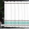 Ambesonne Abstract Shower Curtain, Simplistic Classic Greek Inspired Pattern in Monochrome Design, Cloth Fabric Bathroom Decor Set with Hooks, 69" W x 70" L, Black White and Teal view 3