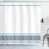 Ambesonne Abstract Shower Curtain, Simplistic Classic Greek Inspired Pattern in Monochrome Design, Cloth Fabric Bathroom Decor Set with Hooks, 69" W x 75" L, Aqua Black view 1