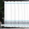 Ambesonne Abstract Shower Curtain, Simplistic Classic Greek Inspired Pattern in Monochrome Design, Cloth Fabric Bathroom Decor Set with Hooks, 69" W x 75" L, Aqua Black view 3