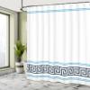 Ambesonne Abstract Shower Curtain, Simplistic Classic Greek Inspired Pattern in Monochrome Design, Cloth Fabric Bathroom Decor Set with Hooks, 69" W x 75" L, Aqua Black view 4