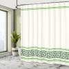 Ambesonne Abstract Shower Curtain, Simplistic Classic Greek Inspired Pattern in Monochrome Design, Cloth Fabric Bathroom Decor Set with Hooks, 69" W x 70" L, Emerald and White view 4