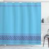 Ambesonne Abstract Shower Curtain, Simplistic Classic Greek Inspired Pattern in Monochrome Design, Cloth Fabric Bathroom Decor Set with Hooks, 69" W x 84" L, Violet and Sky Blue view 1