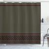 Ambesonne Abstract Shower Curtain, Simplistic Classic Greek Inspired Pattern in Monochrome Design, Cloth Fabric Bathroom Decor Set with Hooks, 69" W x 70" L, Dimgray Maroon and Brown view 1