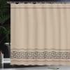 Ambesonne Abstract Shower Curtain, Simplistic Classic Greek Inspired Pattern in Monochrome Design, Cloth Fabric Bathroom Decor Set with Hooks, 69" W x 70" L, Dark Tan and Brown view 3