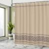Ambesonne Abstract Shower Curtain, Simplistic Classic Greek Inspired Pattern in Monochrome Design, Cloth Fabric Bathroom Decor Set with Hooks, 69" W x 70" L, Dark Tan and Brown view 4