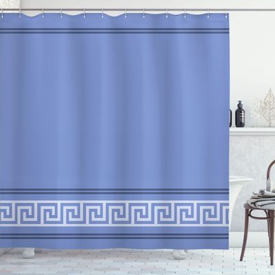 Ambesonne Abstract Shower Curtain, Simplistic Classic Greek Inspired Pattern in Monochrome Design, Cloth Fabric Bathroom Decor Set with Hooks, 69" W x 70" L, Mauve Taupe