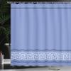 Ambesonne Abstract Shower Curtain, Simplistic Classic Greek Inspired Pattern in Monochrome Design, Cloth Fabric Bathroom Decor Set with Hooks, 69" W x 70" L, Mauve Taupe view 3