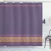 Ambesonne Abstract Shower Curtain, Simplistic Classic Greek Inspired Pattern in Monochrome Design, Cloth Fabric Bathroom Decor Set with Hooks, 69" W x 70" L, Grey and Orange view 1