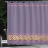 Ambesonne Abstract Shower Curtain, Simplistic Classic Greek Inspired Pattern in Monochrome Design, Cloth Fabric Bathroom Decor Set with Hooks, 69" W x 70" L, Grey and Orange view 3