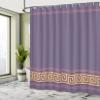 Ambesonne Abstract Shower Curtain, Simplistic Classic Greek Inspired Pattern in Monochrome Design, Cloth Fabric Bathroom Decor Set with Hooks, 69" W x 70" L, Grey and Orange view 4