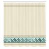 Ambesonne Abstract Shower Curtain, Simplistic Classic Greek Inspired Pattern in Monochrome Design, Cloth Fabric Bathroom Decor Set with Hooks, 69" W x 84" L, Ivory Petrol Blue and Tan view 2