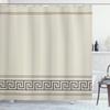 Ambesonne Abstract Shower Curtain, Simplistic Classic Greek Inspired Pattern in Monochrome Design, Cloth Fabric Bathroom Decor Set with Hooks, 69" W x 70" L, Umber and Taupe view 1