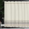Ambesonne Abstract Shower Curtain, Simplistic Classic Greek Inspired Pattern in Monochrome Design, Cloth Fabric Bathroom Decor Set with Hooks, 69" W x 70" L, Umber and Taupe view 3