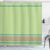 Ambesonne Abstract Shower Curtain, Simplistic Classic Greek Inspired Pattern in Monochrome Design, Cloth Fabric Bathroom Decor Set with Hooks, 69" W x 70" L, Pale Green and Dried Rose view 1