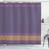 Ambesonne Abstract Shower Curtain, Simplistic Classic Greek Inspired Pattern in Monochrome Design, Cloth Fabric Bathroom Decor Set with Hooks, 69" W x 84" L, Grey and Orange view 1