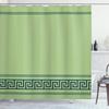 Ambesonne Abstract Shower Curtain, Simplistic Classic Greek Inspired Pattern in Monochrome Design, Cloth Fabric Bathroom Decor Set with Hooks, 69" W x 70" L, Green and Night Blue view 1