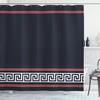 Ambesonne Abstract Shower Curtain, Simplistic Classic Greek Inspired Pattern in Monochrome Design, Cloth Fabric Bathroom Decor Set with Hooks, 69" W x 84" L, Coral and White view 1