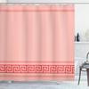 Ambesonne Abstract Shower Curtain, Simplistic Classic Greek Inspired Pattern in Monochrome Design, Cloth Fabric Bathroom Decor Set with Hooks, 69" W x 70" L, Pink and Rose view 1