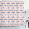 Ambesonne Sea Animals Shower Curtain, Sharks Swimming Horizontal Silhouettes Powerful Dangerous Wild Life, Cloth Fabric Bathroom Decor Set with Hooks, 69" W x 84" L, Blue Ceil view 1