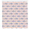 Ambesonne Sea Animals Shower Curtain, Sharks Swimming Horizontal Silhouettes Powerful Dangerous Wild Life, Cloth Fabric Bathroom Decor Set with Hooks, 69" W x 84" L, Blue Ceil view 2