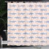 Ambesonne Sea Animals Shower Curtain, Sharks Swimming Horizontal Silhouettes Powerful Dangerous Wild Life, Cloth Fabric Bathroom Decor Set with Hooks, 69" W x 84" L, Blue Ceil view 3