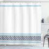 Ambesonne Abstract Shower Curtain, Simplistic Classic Greek Inspired Pattern in Monochrome Design, Cloth Fabric Bathroom Decor Set with Hooks, 69" W x 84" L, Aqua Black view 1