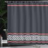 Ambesonne Abstract Shower Curtain, Simplistic Classic Greek Inspired Pattern in Monochrome Design, Cloth Fabric Bathroom Decor Set with Hooks, 69" W x 75" L, Coral and White view 3