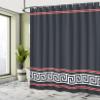 Ambesonne Abstract Shower Curtain, Simplistic Classic Greek Inspired Pattern in Monochrome Design, Cloth Fabric Bathroom Decor Set with Hooks, 69" W x 75" L, Coral and White view 4