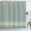 Ambesonne Abstract Shower Curtain, Simplistic Classic Greek Inspired Pattern in Monochrome Design, Cloth Fabric Bathroom Decor Set with Hooks, 69" W x 84" L, Grey Teal and Ivory view 1