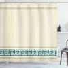 Ambesonne Abstract Shower Curtain, Simplistic Classic Greek Inspired Pattern in Monochrome Design, Cloth Fabric Bathroom Decor Set with Hooks, 69" W x 70" L, Ivory Petrol Blue and Tan view 1