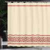 Ambesonne Abstract Shower Curtain, Simplistic Classic Greek Inspired Pattern in Monochrome Design, Cloth Fabric Bathroom Decor Set with Hooks, 69" W x 75" L, Red and Burgundy view 3