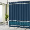 Ambesonne Abstract Shower Curtain, Simplistic Classic Greek Inspired Pattern in Monochrome Design, Cloth Fabric Bathroom Decor Set with Hooks, 69" W x 70" L, Dark Blue view 4