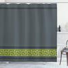Ambesonne Abstract Shower Curtain, Simplistic Classic Greek Inspired Pattern in Monochrome Design, Cloth Fabric Bathroom Decor Set with Hooks, 69" W x 84" L, Slate Blue and Lime Green view 1