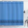 Ambesonne Abstract Shower Curtain, Simplistic Classic Greek Inspired Pattern in Monochrome Design, Cloth Fabric Bathroom Decor Set with Hooks, 69" W x 70" L, Navy and Blue view 1