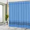 Ambesonne Abstract Shower Curtain, Simplistic Classic Greek Inspired Pattern in Monochrome Design, Cloth Fabric Bathroom Decor Set with Hooks, 69" W x 70" L, Navy and Blue view 4
