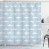 Ambesonne Sea Animals Shower Curtain, Sharks Swimming Horizontal Silhouettes Powerful Dangerous Wild Life, Cloth Fabric Bathroom Decor Set with Hooks, 69" W x 84" L, Soft Blue view 1