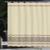 Ambesonne Abstract Shower Curtain, Simplistic Classic Greek Inspired Pattern in Monochrome Design, Cloth Fabric Bathroom Decor Set with Hooks, 69" W x 84" L, Pale Sepia Cinnamon and Brown view 3