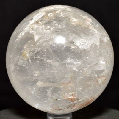 2.6" Clear Quartz Sphere Natural Crystal Decor Ball Polished Sparkling Mineral Universal Stone - India + Stand