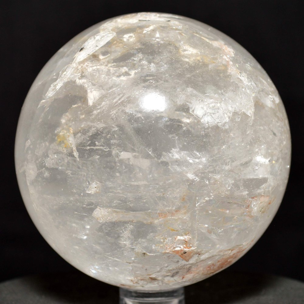 2.6" Clear Quartz Sphere Natural Crystal Decor Ball Polished Sparkling Mineral Universal Stone - India + Stand