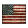 Stupell Industries US American Flag Wood Textured Design, Designed by Luke Wilson Wall Art, 11x14, Black Framed view 1