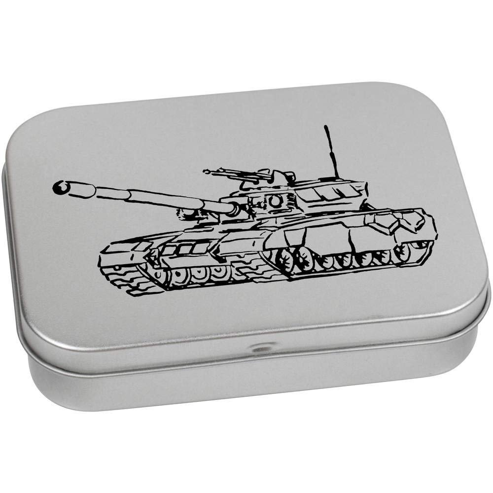 Azeeda 110mm 'Army Tank' Metal Hinged Tin/Storage Box (TT00122908)
