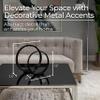Aluminum Ring Decorative Object  Set of 2 Circular Sculpture Modern Home Decor  Minimalist Shelves & Coffee Table Decor for Office & Living Room  12" x 14", Black view 2