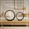 Aluminum Ring Decorative Object  Set of 2 Circular Sculpture Modern Home Decor  Minimalist Shelves & Coffee Table Decor for Office & Living Room  12" x 14", Black view 4