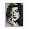 Stupell Industries Portrait of a Female Photographer Black and White Drawing view 1