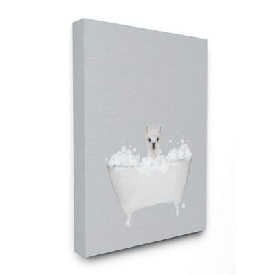 Stupell Industries Alpaca Blue Bath Cute Animal Design