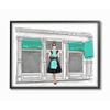Stupell Industries Fashion Building Woman Shopper Blue Glam Watercolor Design view 1