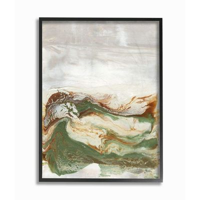 Stupell Industries Abstract Paint Fluid Green Brown Design