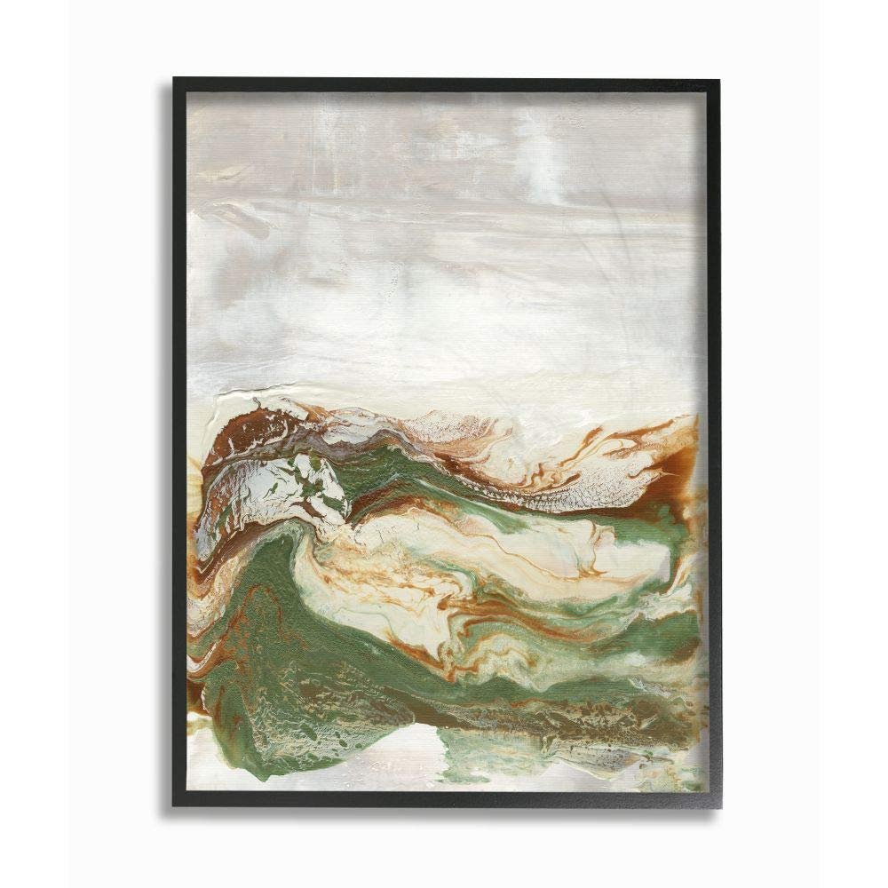 Stupell Industries Abstract Paint Fluid Green Brown Design